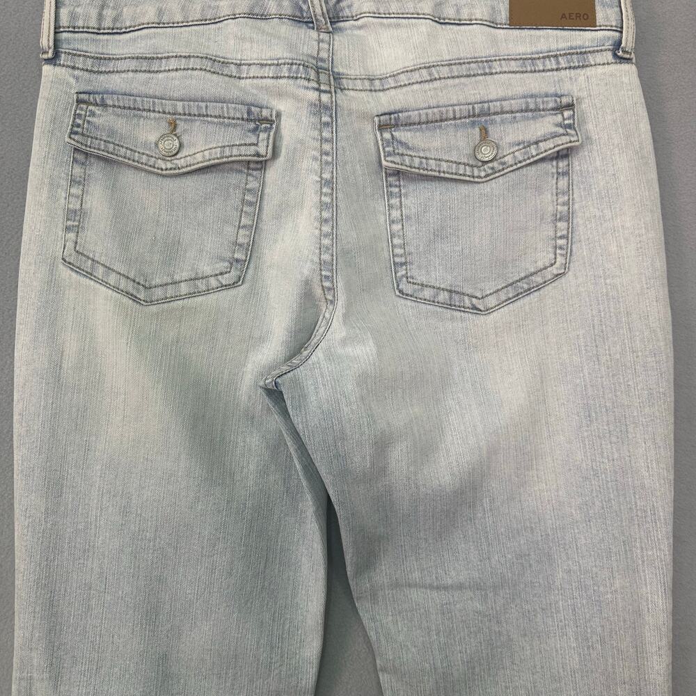 Aeropostale Low Rise Flare Jeans Light Wash Y2K Stretch Denim Size 14R - Picture 4 of 14